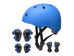 Casco de bicicleta para niños con protección completa, rodilleras, coderas y muñequeras, ajustable, para niños de 3 a 13 años (7 piezas)