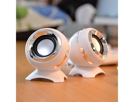 Mini Ordenador Altavoces de Graves Altavoz Estéreo para El Ordenador Portátil de Escritorio Teléfono SLOWMOOSE (Blanco Plata).