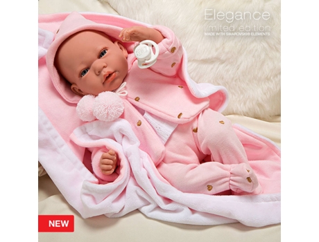 Muñeco ARIAS Elegance 40 cm Muñeco de Peso Andie Rosa c/ Manta (Edad Mínima: 0 Años - 46,5 x 21,5 x 30 cm)