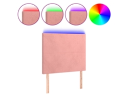 Maison Exclusive - Cabecero Con Luces Led Terciopelo Rosa 80x5x118/128 Cm