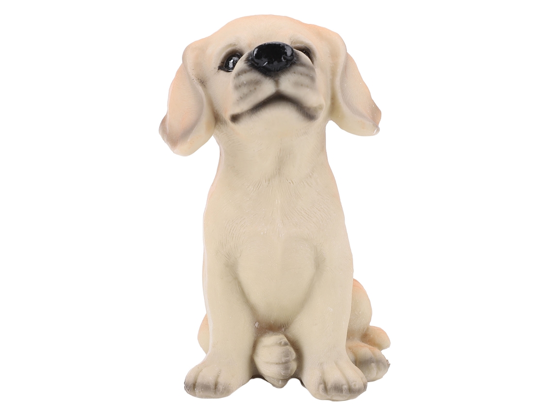 Baok - Figura de perro labrador amarillo, resina, sentado, 7,5 x 7,5 x 14 cm, adorno de mesa