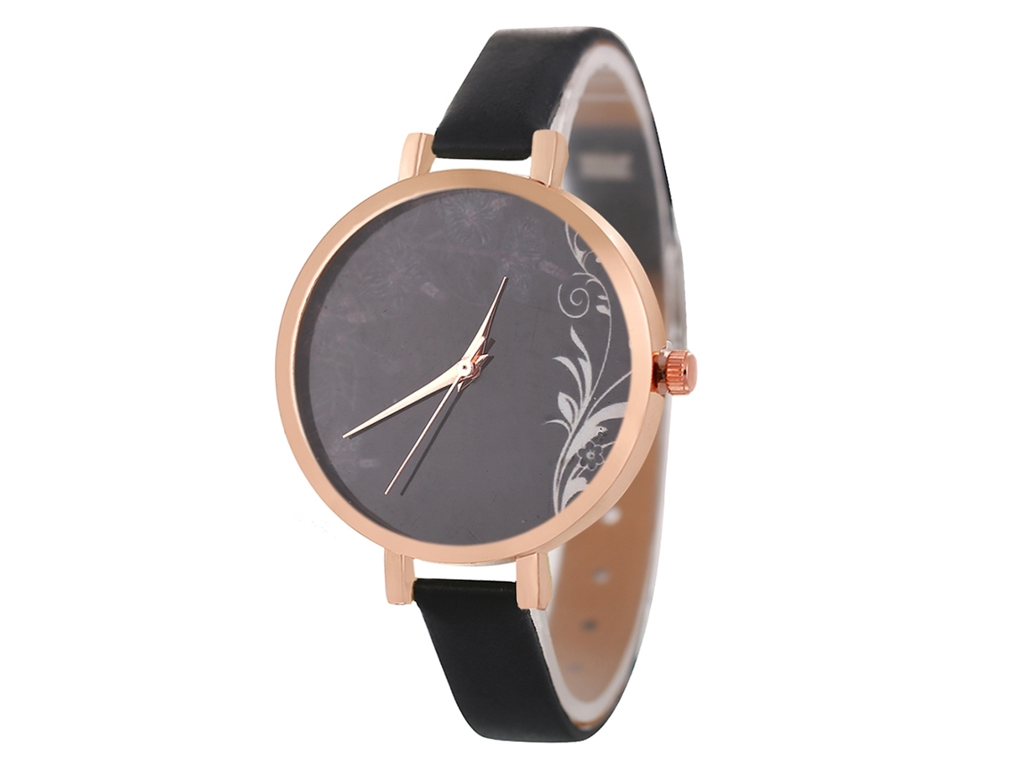 Reloj De Mujer De Piel Sintética Con Esfera Redonda, Movimiento De Cuarzo Analógico, Color Blanco.