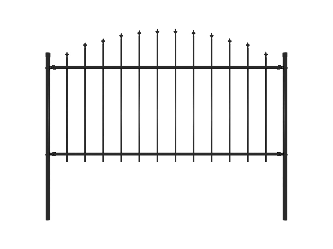 Valla de jardín con punta de lanza de 1,7 m, acero negro, DKD HOME DECOR (1,25 x 1,5 m)