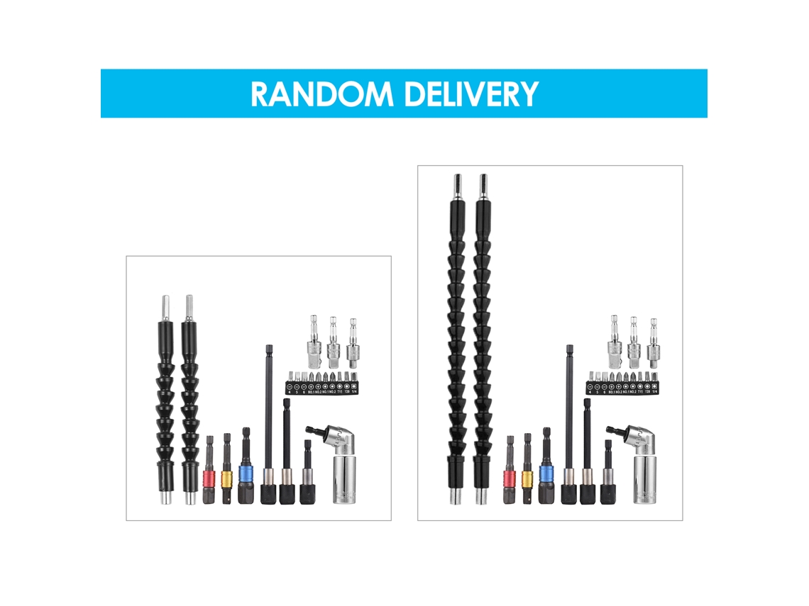 Kit De 23 Piezas De Llaves Y Adaptadores Con Extensiones Flexibles, Adaptador Angular De 105° Y Accesorios Universales De 1/4", 3/8" Y 1/2".