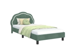 Maison Exclusive - Cama Para Niños Con Cabecero Verde Mar 90 X 190 Cm Terciopelo