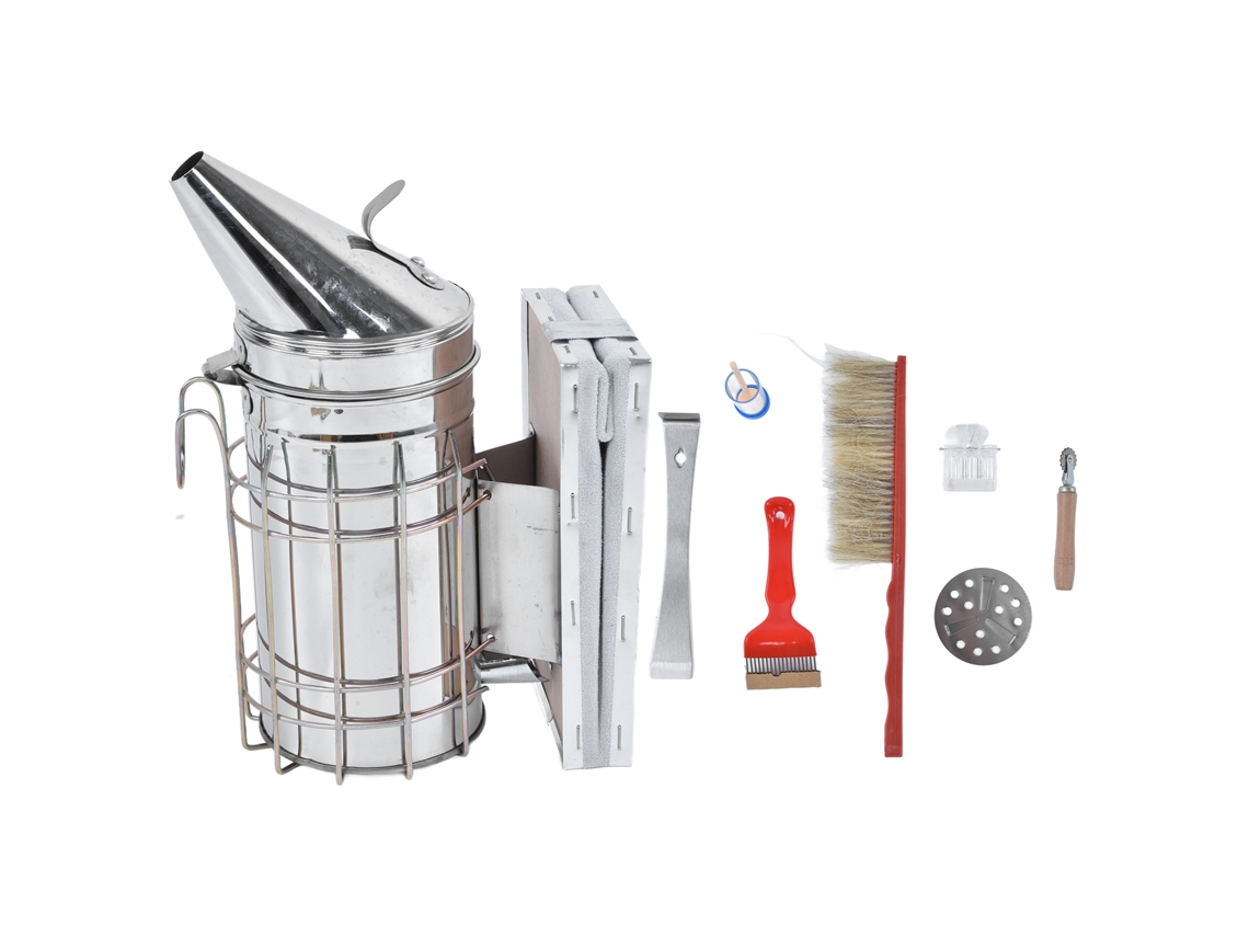 Kit De Iniciación Apícola De 8 Piezas Con Ahumador, Jaula Para Reina Y Herramientas Esenciales Para La Apicultura.