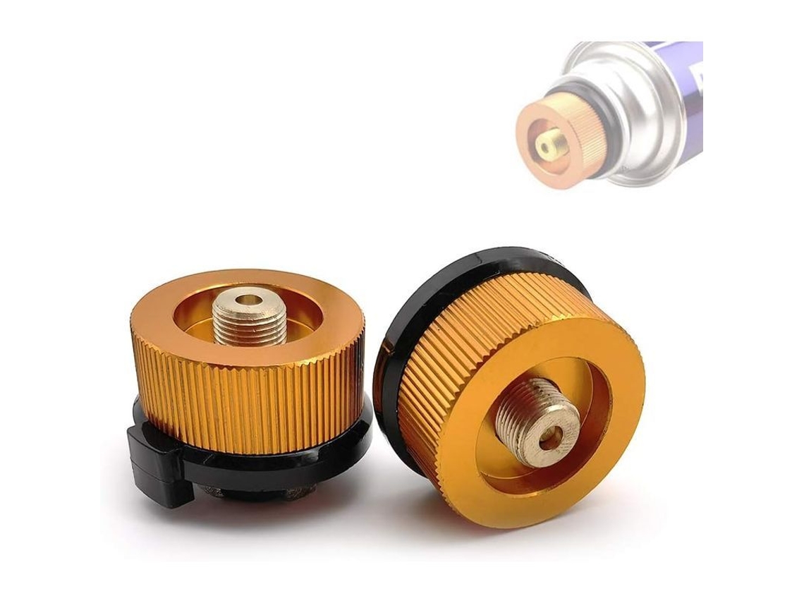 Adaptador De Gas Para Hornillo De Camping (2 Unidades) - Convertidor Para Bombonas De Gas Largas Y Planas - Resistente Al Fuego