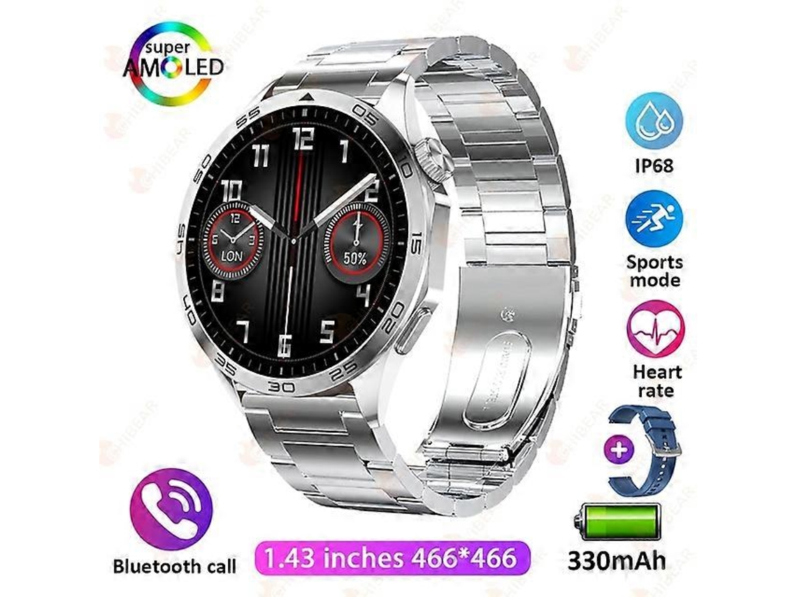 Reloj inteligente para adultos con llamadas Bluetooth, pantalla HD de 1,43 pulgadas, compatible con Android e iOS (2023) Ly Ebike (con caja)