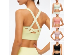 Kklv-sujetador Deportivo De Yoga Para Mujer Camiseta De Pilates Con Relleno Tirantes Espalda Suave Y Cobertura Completa