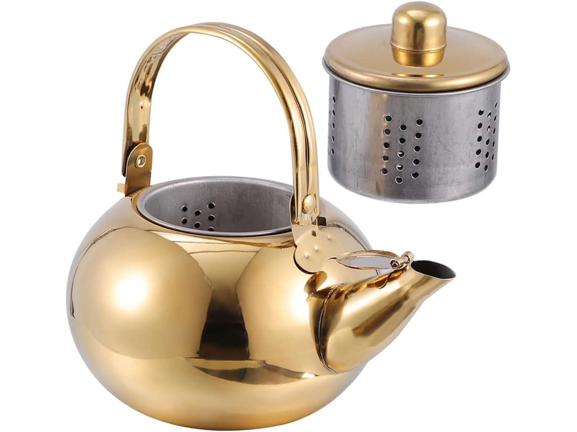 Tetera De Acero Inoxidable Reforzada Con Filtro, Ideal Para Cocinar.