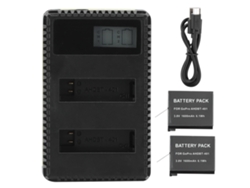 Cargador Con Doble Pantalla Lcd Para Cámara Deportiva Hero4 Con 2 Baterías De 1600 Mah Ahdbt-401