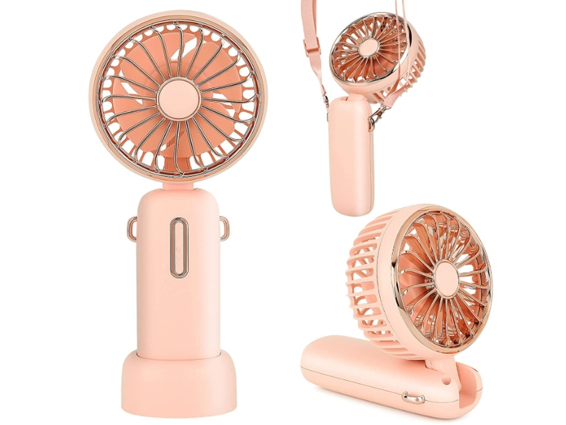 Ventilador de Mano Portátil ENZON 4800MahUSB 6-20 Horas 3 Velocidades Rosa