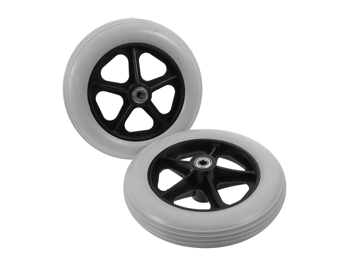 Ruedas Delanteras Universales Para Silla De Ruedas, 8 Pulgadas, Pequeñas, Sólidas, De Color Gris.