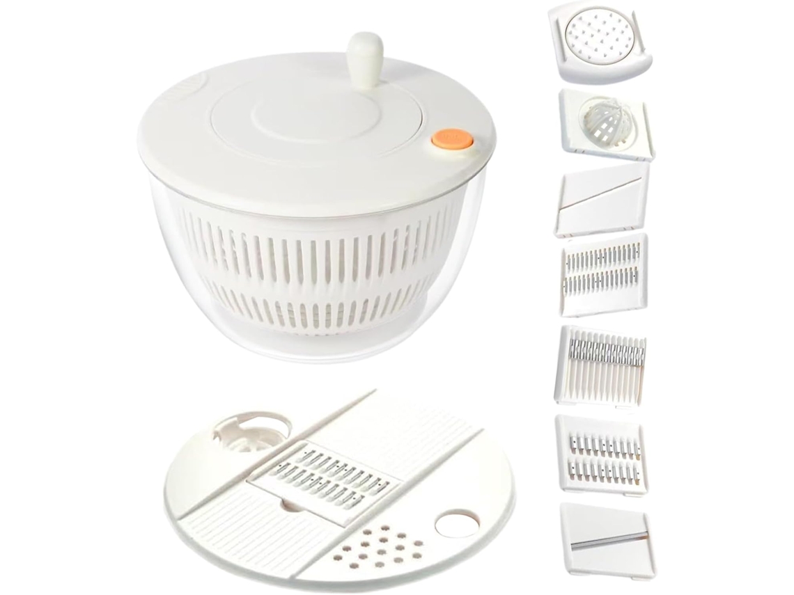 Centrifugadora De Ensalada Y Bandeja Lavado Schneider Colador Cocina Para Limpiar Preparar Pepinos Patatas