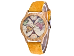 Reloj De Pulsera Unisex Con Estampado De Jeans Y Diseño Retro De Cuarzo Zhoulianfa Amarillo