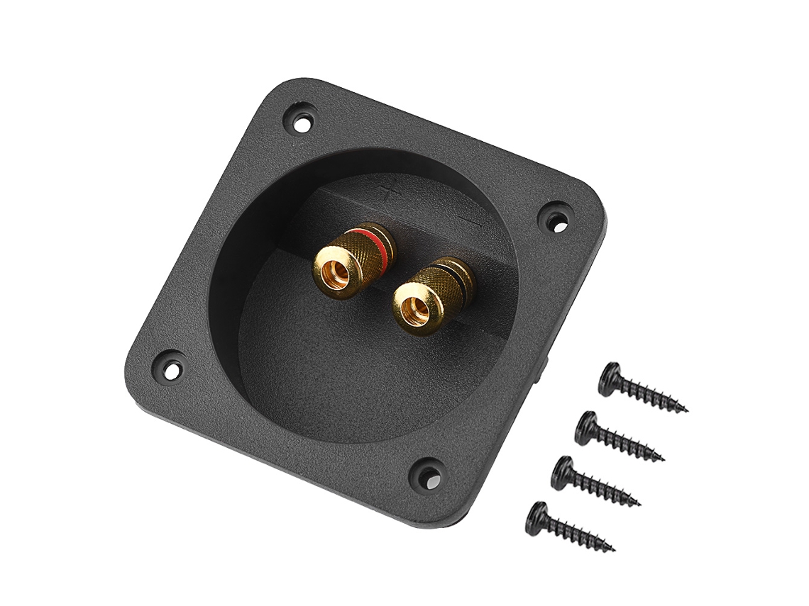 Caja De Bornes Para Altavoces Con 2 Bornes De Cobre, Conector De Cable, Componentes Acústicos Para Bricolaje.