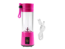 VVJIJILLY Liquidificador de frutas portátil recarregável por USB (350ml, 400ml, rosa)