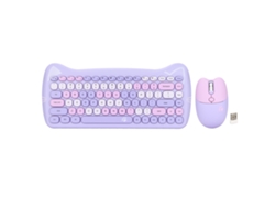 Teclado y ratón inalámbricos Baoj-2026novocombo de 2,4 g