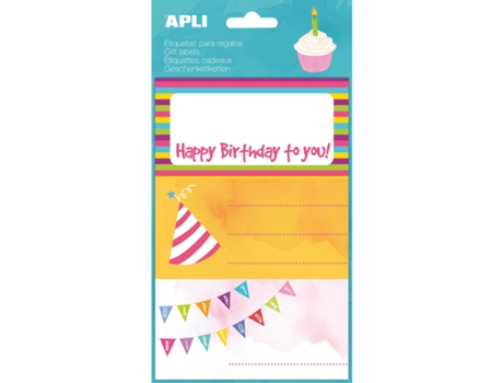 Etiquetas Adhesivas APLI para Regalos de Feliz Cumpleaños