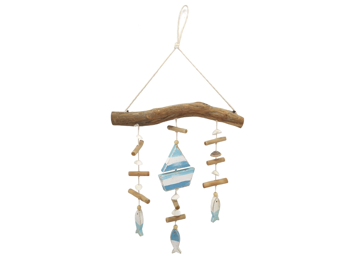 Signes Grimalt - Colgante marinero Azul de Madera | Colgante Aplique Pared Adornos Náuticos 50x11x37cm BY SIGRIS