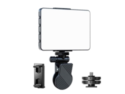 Luz de conferencia recargable de alta potencia con clip frontal y trasero, 3 modos de luz ajustables para iPhone, Android, iPad, computadora portátil, maquillaje