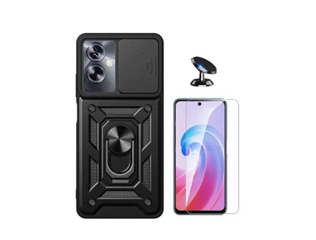 Funda Cleargorilasglass Proteção Militar Janela para Oppo Oppo A79 5G GIFT4ME Vidrio Templado Negro