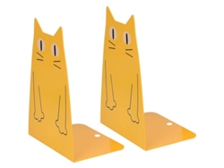 Sujetalibros Metálicos, Par De Adorables Gatos De Moda Para Bibliotecas Escolares, Resistentes Y Antideslizantes.