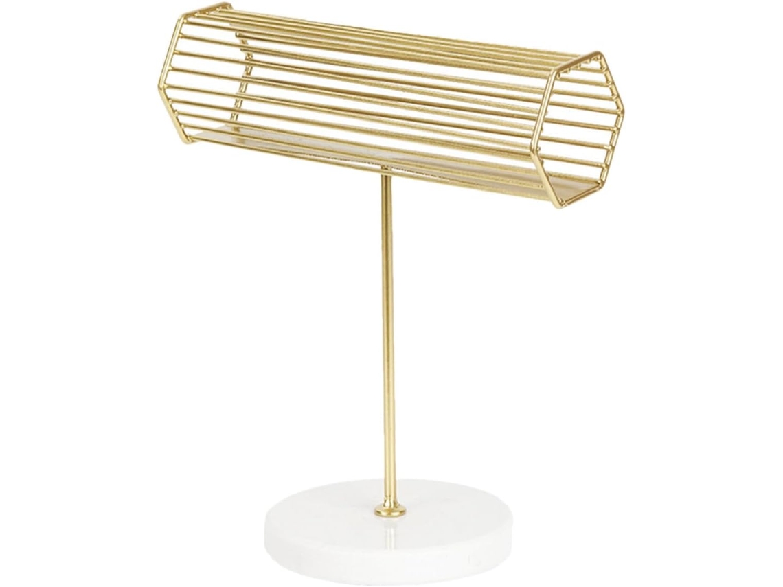 Soporte Hierro Pulseras Relojes Mármol Dorado Ligero Duradero Ideal Oficina Ahorra Espacio Elegancia Base Baño
