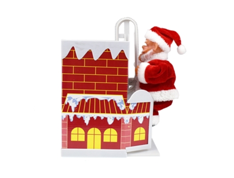 Elkuaie Muñeco de chimenea de escalada de Papá Noel, muñeco eléctrico de Navidad, con música para decoración navideña, regalos para niños