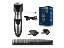Máquina De Cortar Cabelo Profissional Masculina Sem Fio, Recarregável, Lavável, Totalmente À Prova D'água, Com Lâminas De Aço (preta).