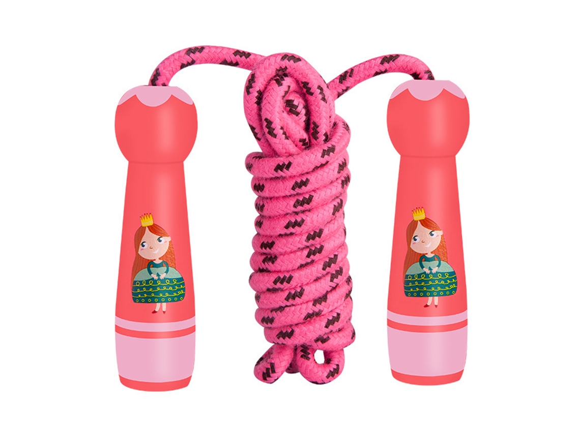 HYMNORA Cuerda de Saltar Infantil Ajustable de Algodón con Mango de Madera para Niños y Niñas Actividad Exterior Entrenamiento Fitness 2,2 m