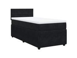 Maison Exclusive - Cama Box Spring Con Colchón Terciopelo Negro 80x200 Cm