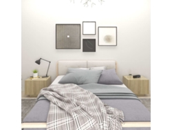 Mesa de Cabeceira LOVELY HOME Mesinha 100X35X40 Cm Contraplacado Carvalho Sonoma