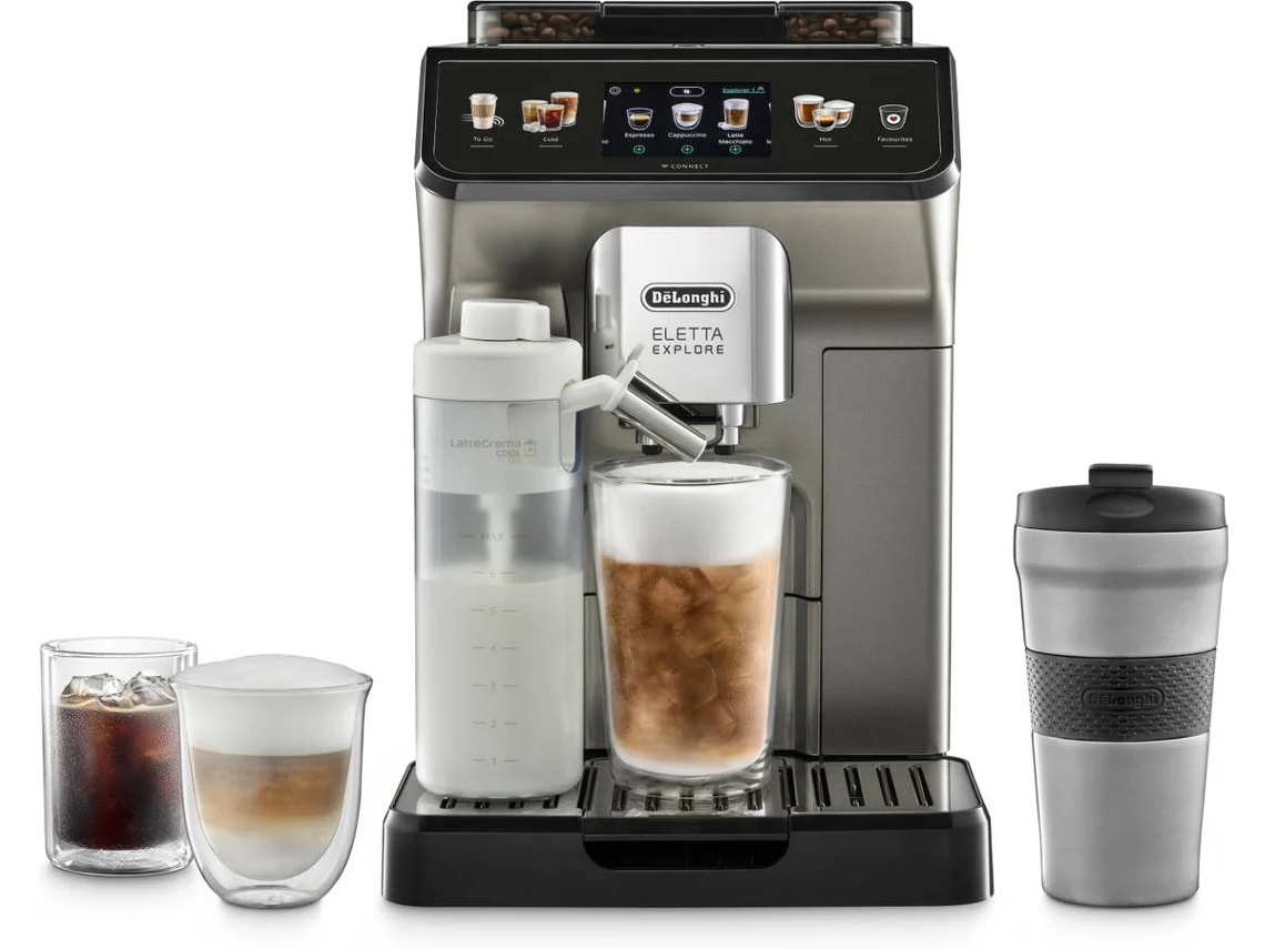 Máquina de Café Espresso Automática DELONGHI Eletta Explore ECAM450.86.T (19 bares - 13 Niveles de Molienda)