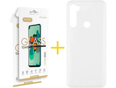 Kit Funda + 2 Protectores de Pantalla Xiaomi Redmi Note 8T ACCETEL Liso (Transparente)