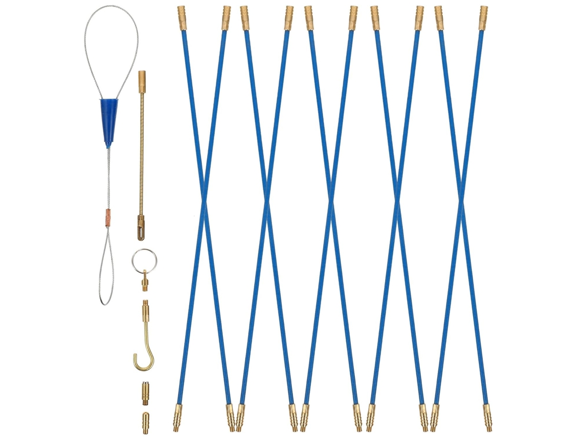 Kit Flexible De Enrutamiento De Cables Eléctricos De Fibra De Vidrio Azul, Varillas De 33 Cm, Fácil Instalación.