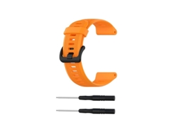 Correa de silicona naranja con rayas horizontales para Garmin Quatix5 Sapphire