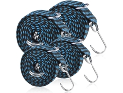 Cuerdas Elásticas Con Ganchos Ajustables, 4 Piezas De Correas De Bungee Para Equipaje, Moto Y Bicicleta, Material Nylon Resistente