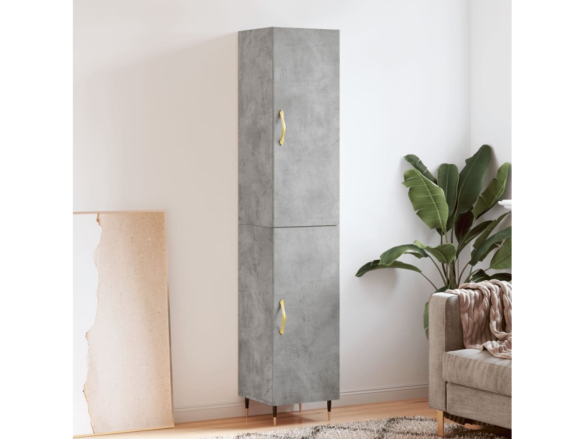 Aparador De Madera Contrachapada Gris Hormigón 34,5x34x180 Cm