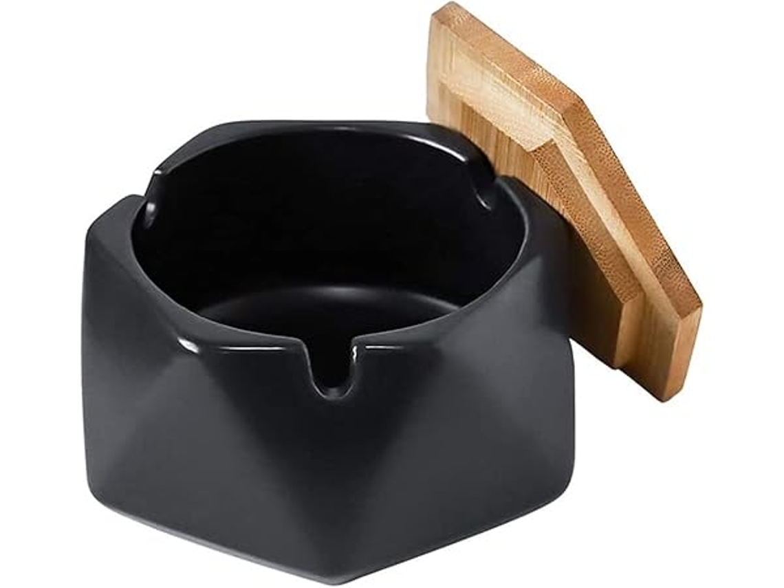 Hogar - Es Un Cenicero De Exterior Con Tapa. Fabricado Artesanalmente En Cerámica, Ofrece Una Excelente Resistencia Al Viento, Por Lo Que Re