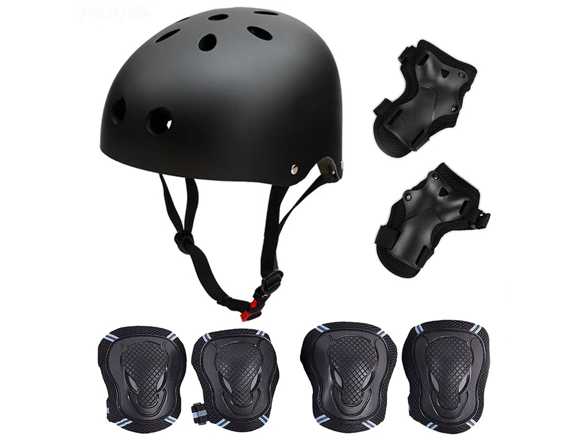 Kit De 6 Piezas De Equipo De Protección Para Casco Bmx, Almohadillas Para Codos, Rodilleras Y Muñequeras Para Patines, Bicicletas, Patinetas Y Scoote