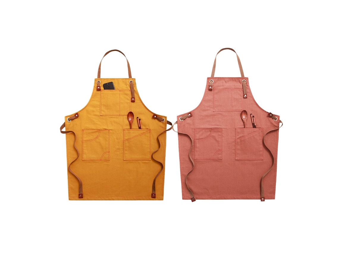 Delantales De Cocina De Lona Ajustables Con Grandes Bolsillos, Resistentes, Talla M A Xxl, 2 Unidades