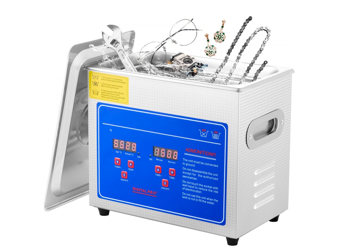 Máquina de limpieza ultrasónica digital de 3L con calefacción, panel de control y temporizador Tekmaquinas