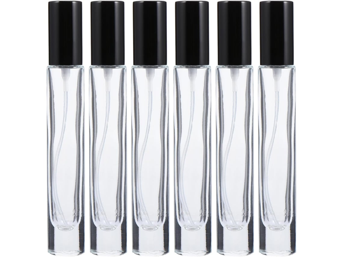 Nuobesty De 6 Frascos De Vidro Preto De 10ml Com Spray, Pulverizadores Recarregáveis Para