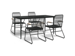 Conjunto de Comida VIDAXL para jardín (Negro - PVC - 160 cm)