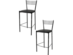 Conjunto de 2 Bancos T M C S Elegance SGMN102NE (Preto - 93x42x43 cm - Aço)