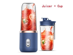 Mini Espremedor, Conjunto Azul De 2 Peças, 1-Espremedor De Frutas Cítricas De Plástico Com 6 Lâminas, Espremedor De Frutas Cítricas, Carregador Usb, L