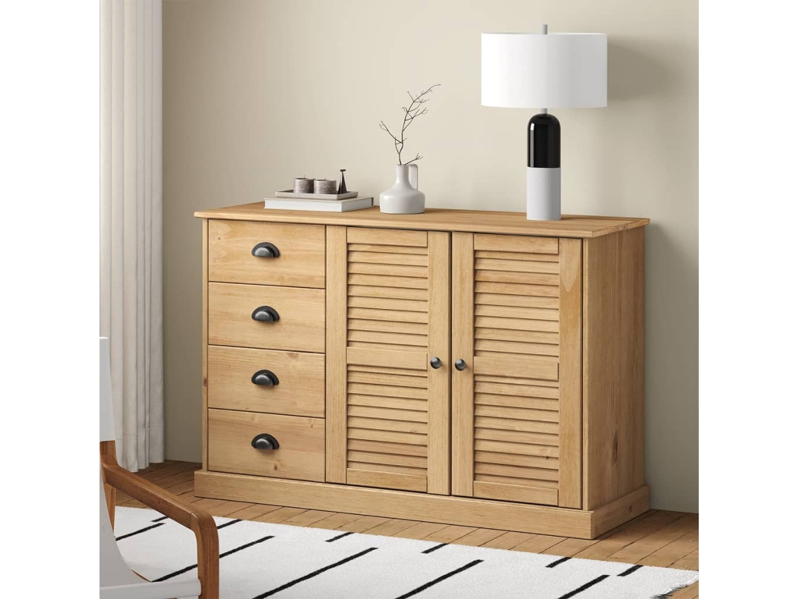 Lovely Home Aparador con Cajones Vigo 113X40X75 Cm Madera de Pino Maciza