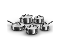 Juego de utensilios de cocina Berghoff Home de 10 piezas de acero inoxidable negro, compatible con inducción