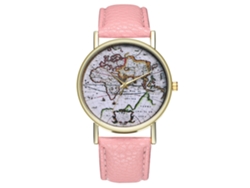 Reloj De Pulsera Analógico De Cuarzo Con Bisel Redondo Para Mujer Y Hombre (rosa)